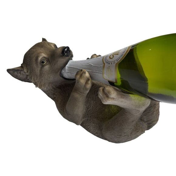 Wolf Pup Wine Bottle Holder Resin 2012 DWK - Picture 6 of 16